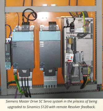 Siemens Master Drive SC Servo system in the process of being upgraded to Sinamics S120 with remote Resolver feedback.